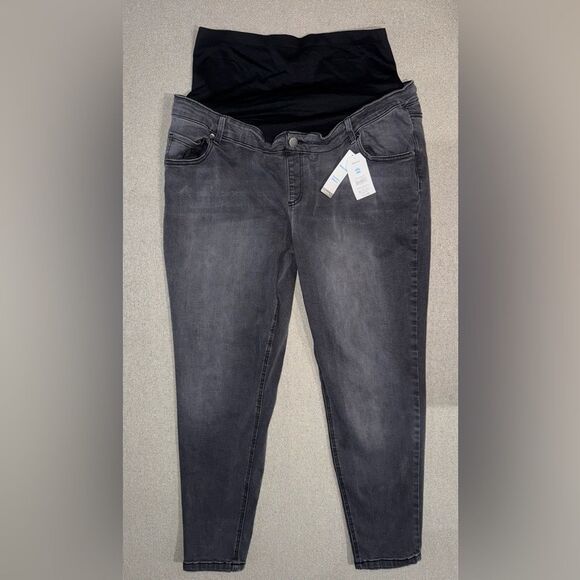 Time and Tru Denim - Time and Tru size XXL Women's gray black Maternity Skinny Jeans NWT